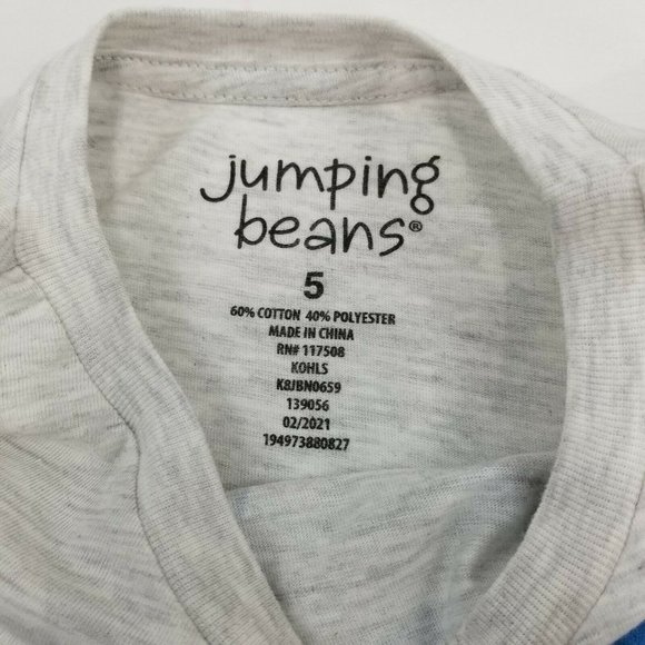 Youth Boys Jumping Beans  Sporty Gray T-Shirt Size 5, NWT - Picture 4 of 5